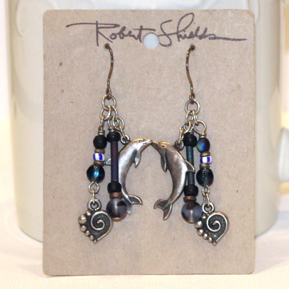 Robert Shields Dangle Sealife Pierced Earrings